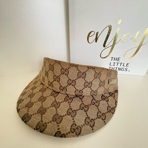 Gucci Tan and Brown Monogram Visor